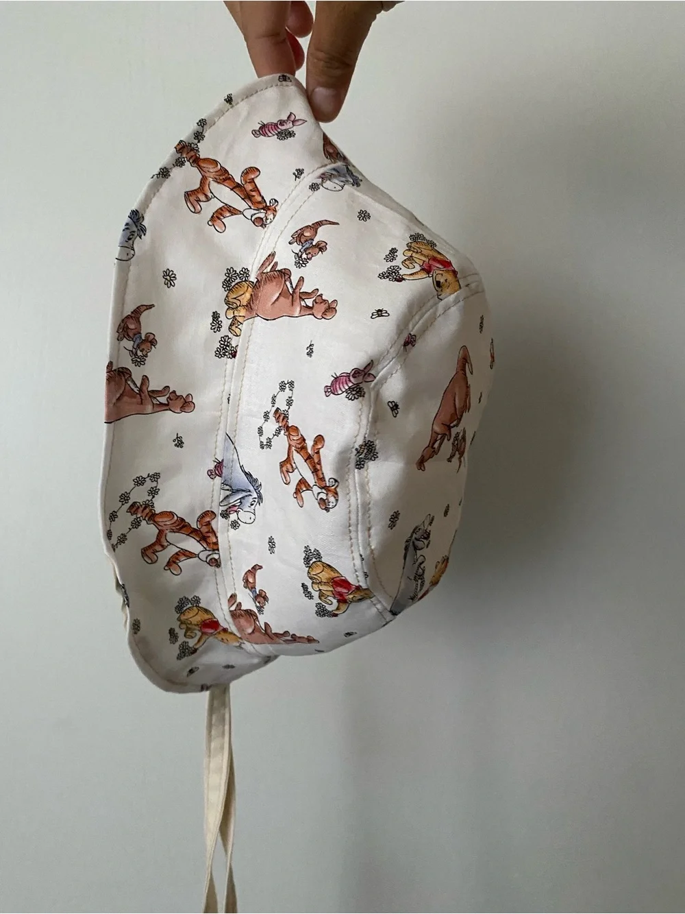 Cream Winnie the Pooh Print Bucket Hat